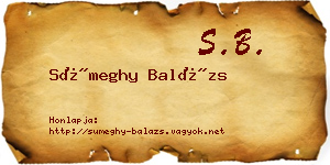 Sümeghy Balázs névjegykártya